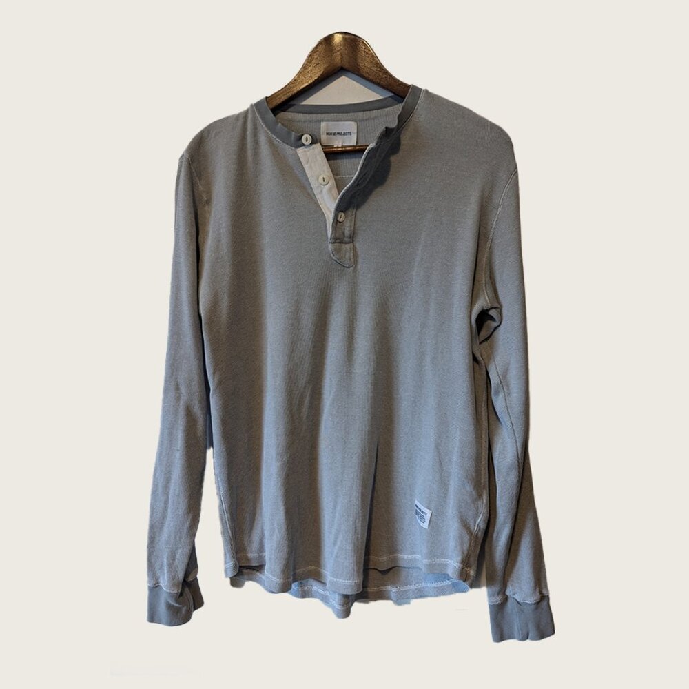 NORSE PROJECTS - Grey henley t-shirt - Sz S